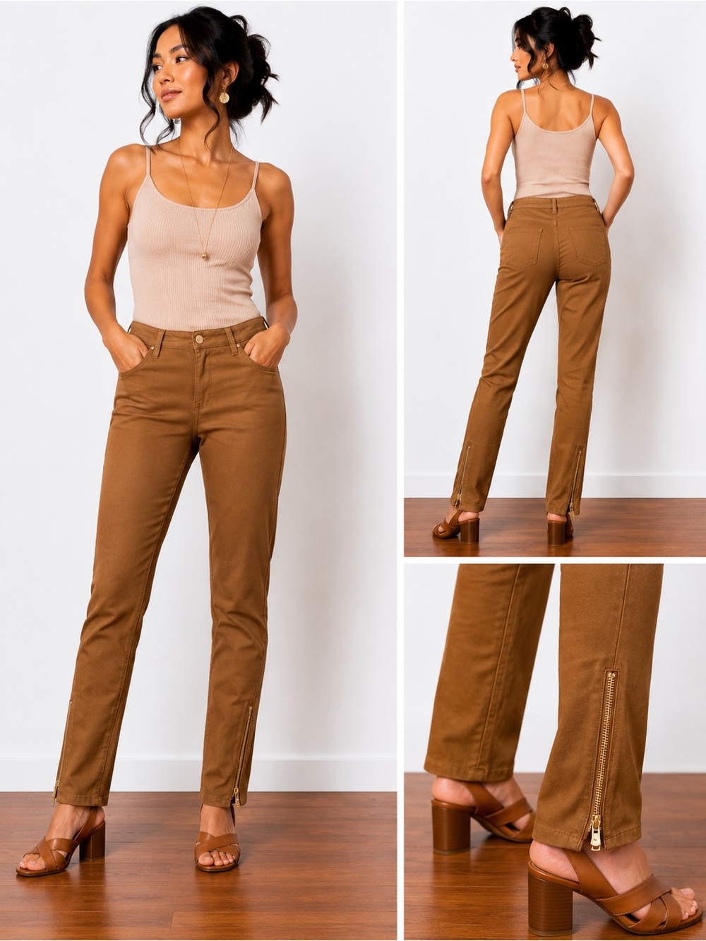 84H.New L'agence Pants Jeans Sabine Coated Skinny Zip Ankle $289